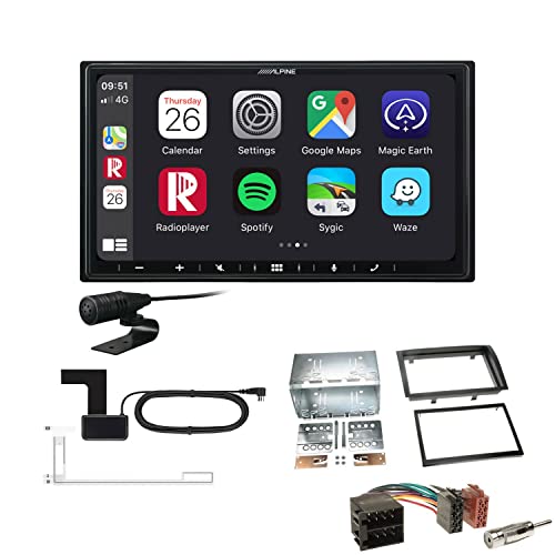 Alpine ILX-W690D 2-DIN Autoradio CarPlay Android Auto Bluetooth DAB HDMI USB passend für FIAT Ducato ab 2006 schwarz gerade Kante von EHO