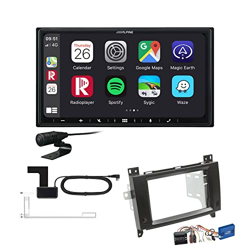 Alpine ILX-W690D 2-DIN Autoradio CarPlay Android Auto Bluetooth DAB HDMI USB passend für Mercedes Benz Vito Viano 2006-2014 inkl Canbus Quadlockstecker von EHO