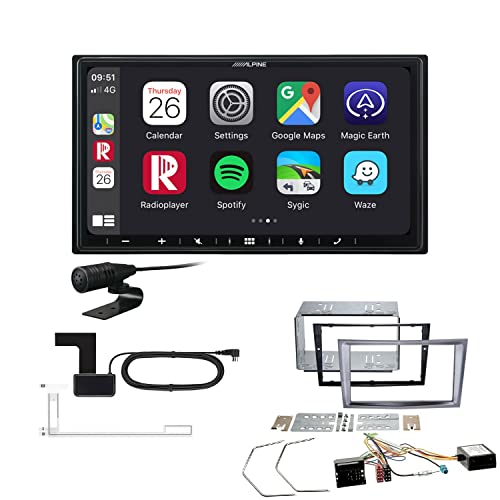 Alpine ILX-W690D 2-DIN Autoradio CarPlay Android Auto Bluetooth DAB HDMI USB passend für Opel Zafira B 2005-2014 Charcoal-metallic inkl Canbus von EHO