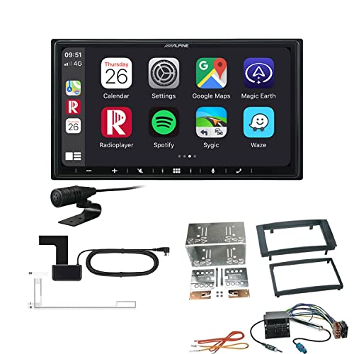 Alpine ILX-W690D 2-DIN Autoradio CarPlay Android Auto Bluetooth DAB HDMI USB passend für Volkswagen VW Touareg 2002-2010 schwarz ohne Canbus von EHO