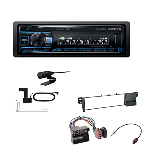 Alpine UTE-204DAB 1 DIN Autoradio DAB+ Bluetooth USB AUX-IN passend für BMW 3er 2001-2005 schwarz von EHO