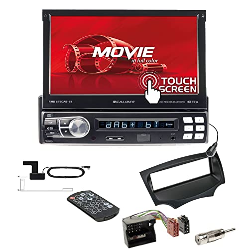 Caliber RMD 579DAB-BT 1-DIN Autoradio Einbauset ausfahrbarer Monitor Bluetooth DAB+ passend für Ford KA ab 2008 schwarz von EHO