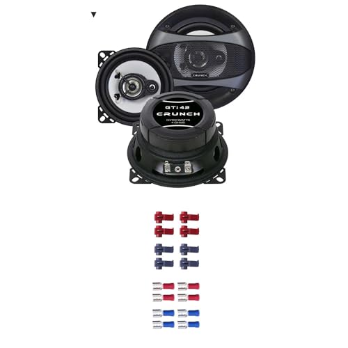 Crunch Auto Lautsprecher Boxen GTi42 300 Watt 10 cm 2 Wege Koax passend für Chevrolet Spark ab 2010 Heckbereich von EHO