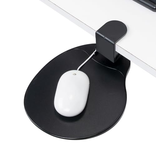 EHO Untertisch-Mauspad mit 360 Grad drehbar, ergonomische Mausablage, Büro-Mauspad, herausziehbare Mausablage (schwarz), geeignet für 3,81 cm Dicke Schreibtische von EHO