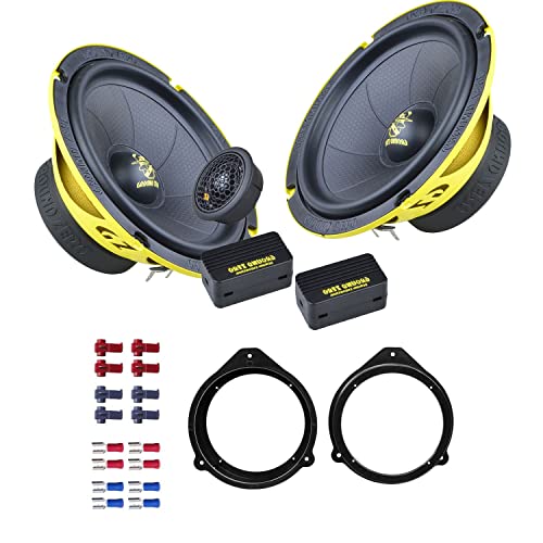 Ground Zero GZIC 165.2SPL Lautsprecher mit Einbauset kompatibel mit Audi A3 (8P) 3-Türer 2003-2012 Türen vorne 400 Watt 165mm 2 Wege Kompo-System von EHO