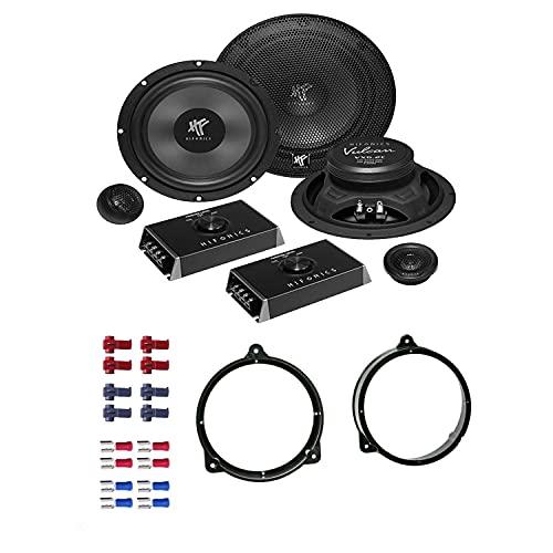 Hifonics VX 6.2C Lautsprecher mit Einbauset passend für Mercedes CLK Cabrio (A208) 1998-2003 Türen vorne 400 Watt 165mm 2 Wege Kompo von EHO