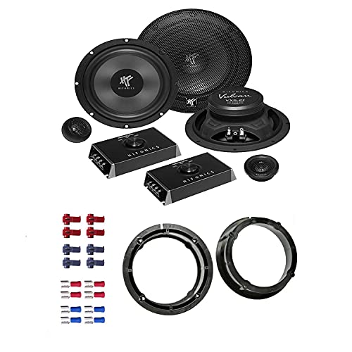 Hifonics VX 6.2C Lautsprecher mit Einbauset passend für VW Volkswagen Golf IV 1997-2003 Türen vorne/hinten 400 Watt 165mm 2 Wege Kompo von EHO