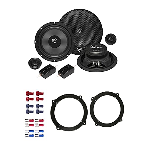 Hifonics VX 6.2E Lautsprecher mit Einbauset kompatibel mit Audi TT Coupe (8J) 2006-2014 Seitliche Heckablage 400 Watt 165mm 2 Wege Kompo von EHO
