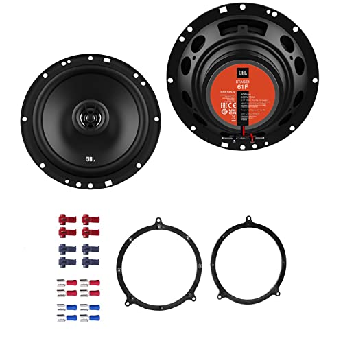 JBL Stage1 61F Lautsprecher mit Einbauset passend für Audi A4 (B5 8D) 1994-2001 Türen hinten 400 W 165mm 2 Wege Koax von EHO