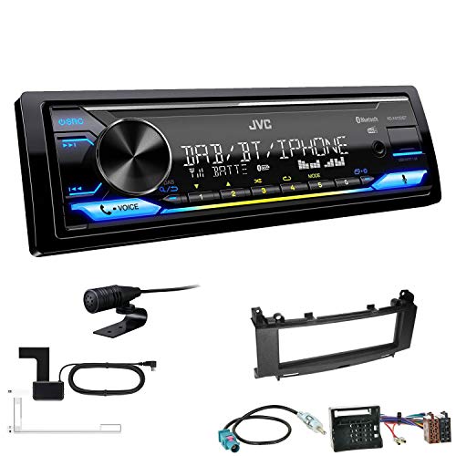 JVC KD-X472DBT 1-DIN Autoradio Bluetooth USB inkl DAB Antenne Einbauset passend für Mercedes-Benz A-Klasse 2004-2012 schwarz Audio 10 von EHO
