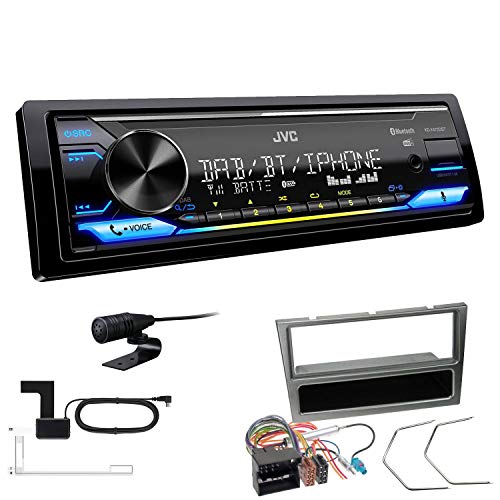 JVC KD-X472DBT 1-DIN Autoradio Bluetooth USB inkl DAB Antenne Einbauset passend für Opel Corsa C 2004-2006 Aluminium JVC KD-X472DBT 1-DIN Autoradio Bluetooth USB inkl DAB Antenne Einbauset passend für Opel Corsa C 2004-2006 Aluminium von EHO