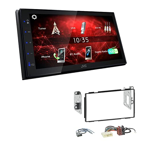 JVC KW-M27DBT 2-DIN Digital Media Receiver Autoradio Bluetooth DAB+ passend für Nissan Qashqai 2007-2013 schwarz von EHO