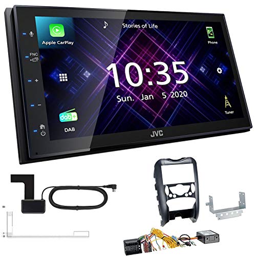 JVC KW-M565DBT 2-DIN Autoradio mit DAB Antenne passend für MINI Cooper und One R56 2006-2014 schwarz inkl Canbus von EHO