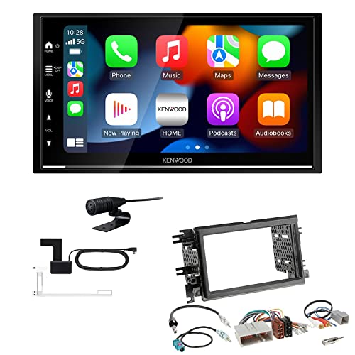 Kenwood DMX7722DABS 2-DIN Autoradio kompatibel mit WiFi Apple CarPlay Android Auto Bluetooth DAB+ USB passend für Ford Mustang V 2005-2009 schwarz von EHO