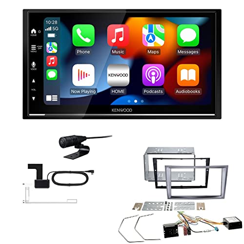 Kenwood DMX7722DABS 2-DIN Autoradio kompatibel mit WiFi Apple CarPlay Android Auto Bluetooth DAB+ USB passend für Opel Astra H 2004-2010 Charcoal-metallic inkl Canbus von EHO