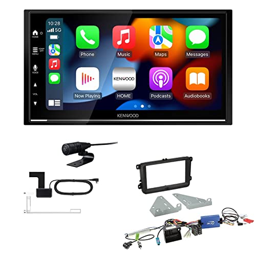 Kenwood DMX7722DABS 2-DIN Autoradio kompatibel mit WiFi Apple CarPlay Android Auto Bluetooth DAB+ USB passend für Volkswagen VW Golf VI 2003-2013 schwarz inkl Canbus + LFB von EHO