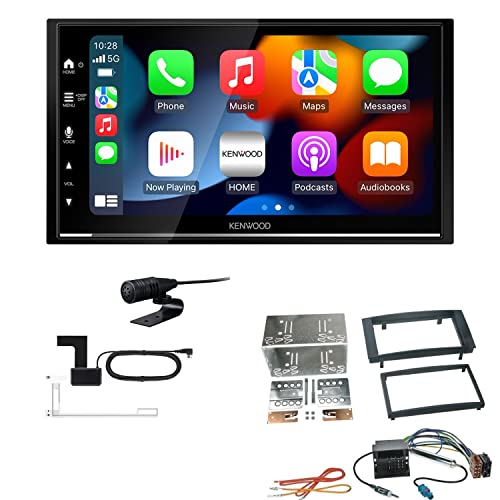 Kenwood DMX7722DABS 2-DIN Autoradio kompatibel mit WiFi Apple CarPlay Android Auto Bluetooth DAB+ USB passend für Volkswagen VW T5 Transporter 2003-2015 rechtwinklig, schwarz ohne Canbus von EHO