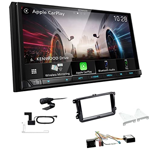 Kenwood DMX8021DABS 2-DIN Autoradio kompatibel mit WiFi Apple CarPlay Android Auto Bluetooth DAB+ USB-C passend für Volkswagen VW T5 Transporter 2003-2015 runde Ecken, Piano Black inkl Canbus Kenwood DMX8021DABS 2-DIN Autoradio kompatibel mit WiFi Apple CarPlay Android Auto Bluetooth DAB+ USB-C passend für Volkswagen VW T5 Transporter 2003-2015 runde Ecken, Piano Black inkl Canbus von EHO