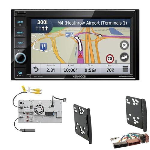 Kenwood DNR3190BTS 2-DIN Autoradio Navigationssystem kompatibel mit Apple CarPlay Bluetooth HDMI passend für Ford Focus I Facelift 2001-2004 schwarz von EHO