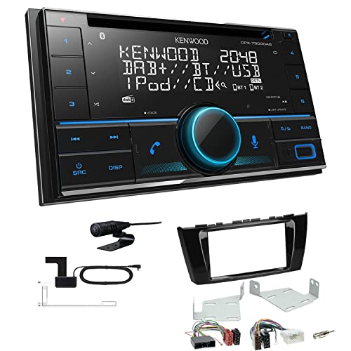 Kenwood DPX-7300DAB 2-DIN Autoradio mit Bluetooth Digitalradio DAB+ USB CD passend für Mitsubishi Spacestar ab 2013 ohne integrierte Lüftungsgitter von EHO