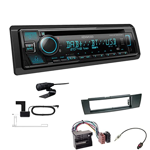 Kenwood KDC-BT560DAB 1-DIN Autoradio CD-Tuner mit Bluetooth Digitalradio DAB+ inkl. Einbauset passend für BMW 3er E90 E91 E92 E93 2005-2013 schwarz von EHO