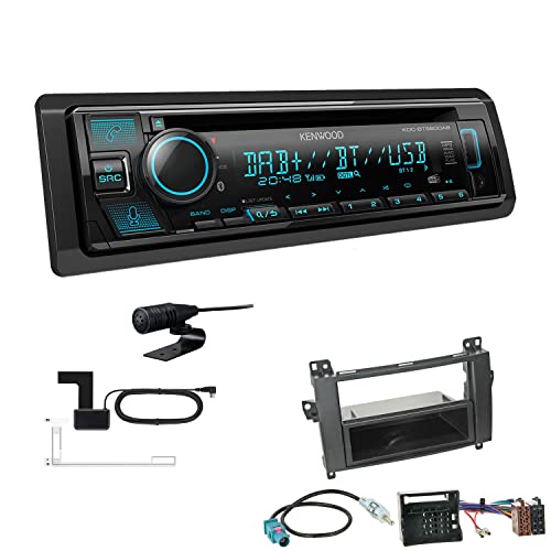 Kenwood KDC-BT560DAB 1-DIN Autoradio CD-Tuner mit Bluetooth Digitalradio DAB+ inkl. Einbauset passend für Mercedes-Benz Vito Viano 2006-2014 schwarz von EHO