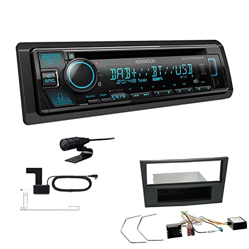 Kenwood KDC-BT560DAB 1-DIN Autoradio CD-Tuner mit Bluetooth Digitalradio DAB+ inkl. Einbauset passend für Opel Astra H 2004-2010 Charcoal inkl Canbus von EHO