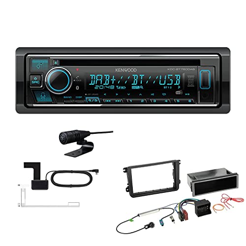 Kenwood KDC-BT760DAB 1-DIN Autoradio CD-Tuner mit Bluetooth Digitalradio DAB+ inkl. Einbauset passend für Skoda Yeti ab 2009 schwarz von EHO
