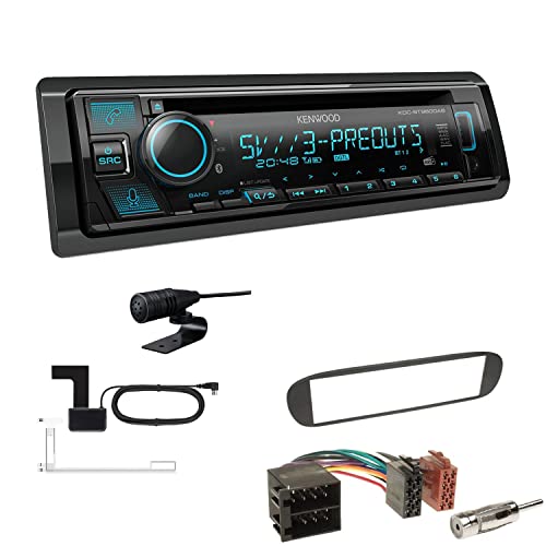 Kenwood KDC-BT960DAB 1-DIN Autoradio CD-Tuner mit Bluetooth Digitalradio DAB+ inkl. Einbauset passend für FIAT Barchetta 1995-2005 schwarz von EHO
