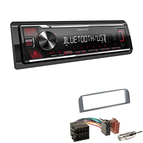 Kenwood KMM-BT209 1-DIN Autoradio Media Receiver Bluetooth USB AUX mit Einbauset passend für Alfa Romeo 147 2000-2010 anthrazit von EHO