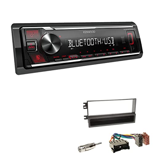 Kenwood KMM-BT209 1-DIN Autoradio Media Receiver Bluetooth USB AUX mit Einbauset passend für KIA Sorento 2002-2006 schwarz von EHO