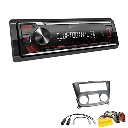 Kenwood KMM-BT209 1-DIN Autoradio Media Receiver Bluetooth USB AUX mit Einbauset passend für Nissan Almera II 2000-2006 schwarz von EHO