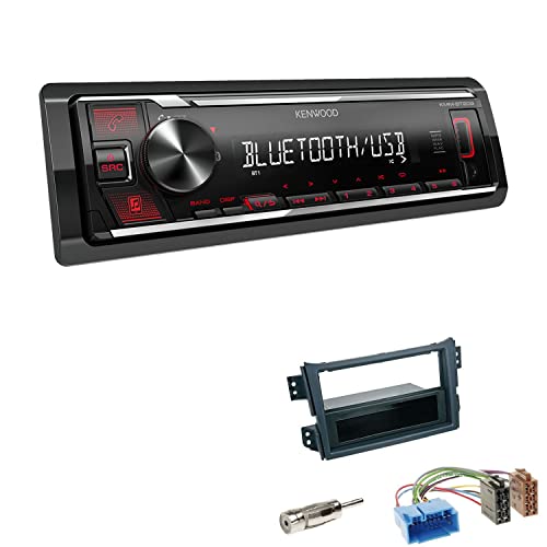 Kenwood KMM-BT209 1-DIN Autoradio Media Receiver Bluetooth USB AUX mit Einbauset passend für Suzuki Splash 2008-2014 schwarz von EHO