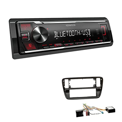 Kenwood KMM-BT209 1-DIN Autoradio Media Receiver Bluetooth USB AUX mit Einbauset passend für Volkswagen VW Up ab 2011 Piano Black inkl Canbus von EHO