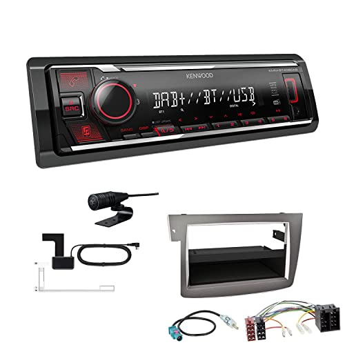 Kenwood KMM-BT408DAB 1-DIN Digital Media Receiver Autoradio DAB+ Bluetooth USB Einbauset passend für Alfa Romeo Mito ab 2008 dunkelsilber von EHO