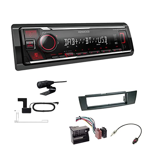 Kenwood KMM-BT408DAB 1-DIN Digital Media Receiver Autoradio DAB+ Bluetooth USB Einbauset passend für BMW 3er E90 E91 E92 E93 2005-2013 schwarz von EHO
