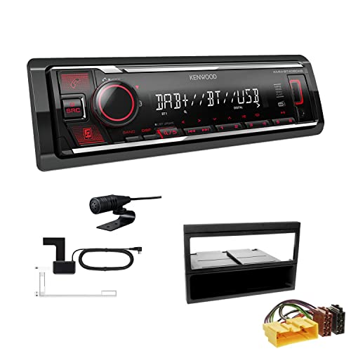 Kenwood KMM-BT408DAB 1-DIN Digital Media Receiver Autoradio DAB+ Bluetooth USB Einbauset passend für Mazda MX-5 II Facelift 2000-2005 schwarz von EHO