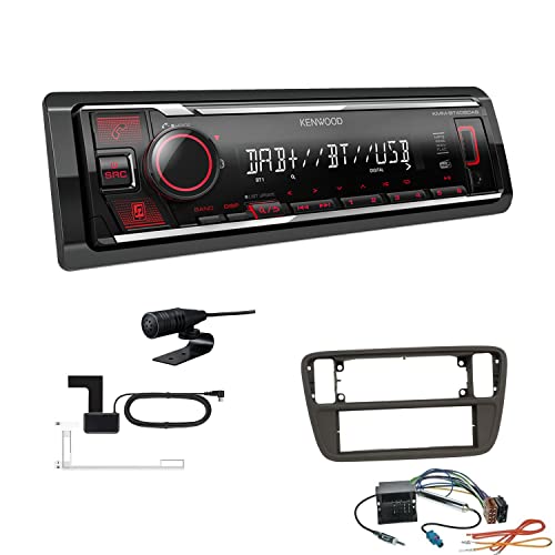 Kenwood KMM-BT408DAB 1-DIN Digital Media Receiver Autoradio DAB+ Bluetooth USB Einbauset passend für Seat MII ab 2011 schwarz von EHO