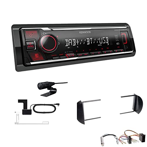 Kenwood KMM-BT408DAB 1-DIN Digital Media Receiver Autoradio DAB+ Bluetooth USB Einbauset passend für Volkswagen VW New Beetle und New Beetle Cabrio 1998-2010 schwarz von EHO