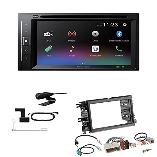 Pioneer AVH-A240DAB Autoradio Bluetooth DAB DVD USB passend für Ford Mustang V 2005-2009 schwarz von EHO