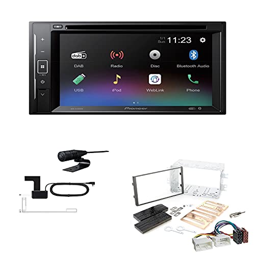 Pioneer AVH-A240DAB Autoradio Bluetooth DAB DVD USB passend für KIA Carens III 2006-2010 schwarz von EHO