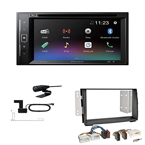 Pioneer AVH-A240DAB Autoradio Bluetooth DAB DVD USB passend für KIA Venga ab 2009 schwarz von EHO