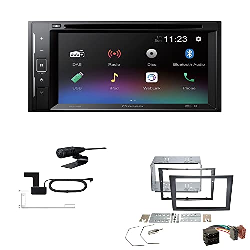 Pioneer AVH-A240DAB Autoradio Bluetooth DAB DVD USB passend für Renault Trafic II 2001-2010 schwarz 2001-2010 von EHO