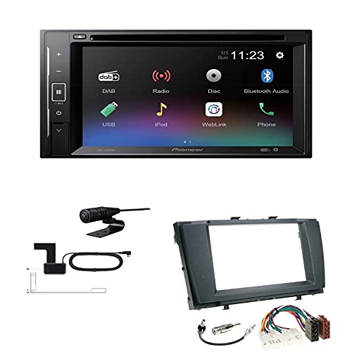 Pioneer AVH-A240DAB Autoradio Bluetooth DAB DVD USB passend für Toyota Avensis T27 ab 2009 schwarz von EHO