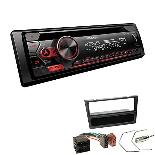 Pioneer DEH-S320BT 1-DIN Autoradio Bluetooth CD-Tuner USB Spotify inkl. Einbauset passend für Opel Corsa C 2000-2004 schwarz von EHO