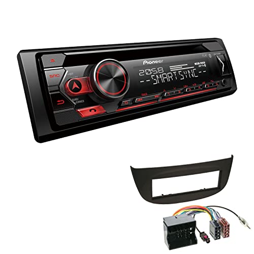 Pioneer DEH-S320BT 1-DIN Autoradio Bluetooth CD-Tuner USB Spotify inkl. Einbauset passend für Renault Twingo II 2009-2014 schwarz von EHO