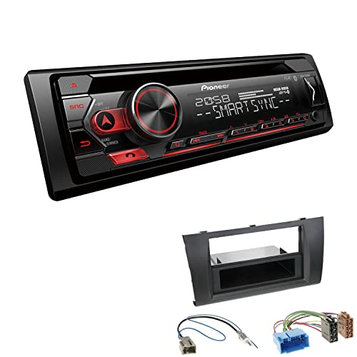 Pioneer DEH-S320BT 1-DIN Autoradio Bluetooth CD-Tuner USB Spotify inkl. Einbauset passend für Suzuki Swift Sport 2007-2010 schwarz von EHO