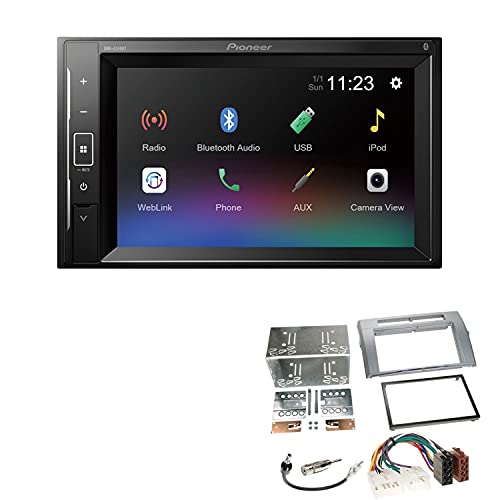 Pioneer DMH-A240BT 2-DIN Autoradio Bluetooth USB passend für Toyota Corolla Verso 2004-2009 Silber von EHO