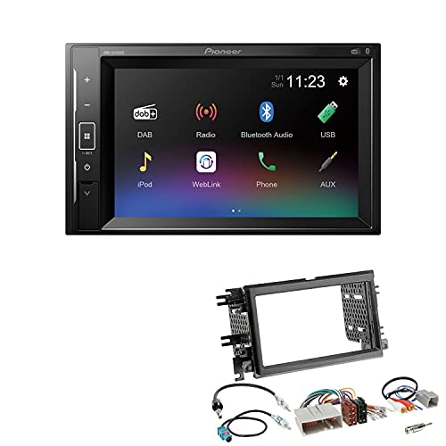 Pioneer DMH-A240DAB 2-DIN Autoradio Bluetooth DAB USB passend für Ford Mustang V 2005-2009 schwarz von EHO