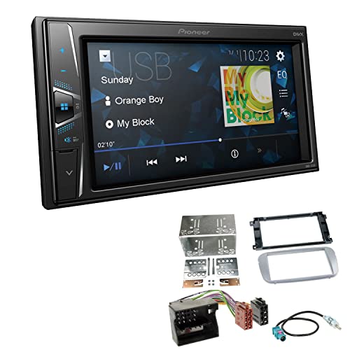 Pioneer DMH-G120 2-DIN Autoradio Touchscreen Kamera-IN AUX USB passend für Ford Mondeo IV 2007-2014 Silber von EHO